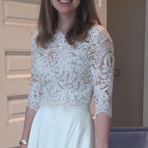 BHLDN lace bridal top separate